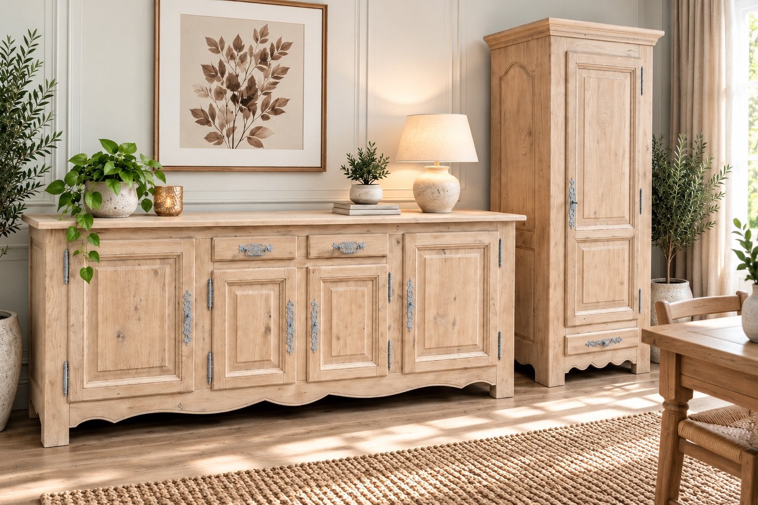 UN MAGNIFIQUE ENSEMBLE EN CHÊNE AÉROGOMMÉ À DÉCOUVRIR !, Maison & Meubles, Enlèvement, Comme neuf