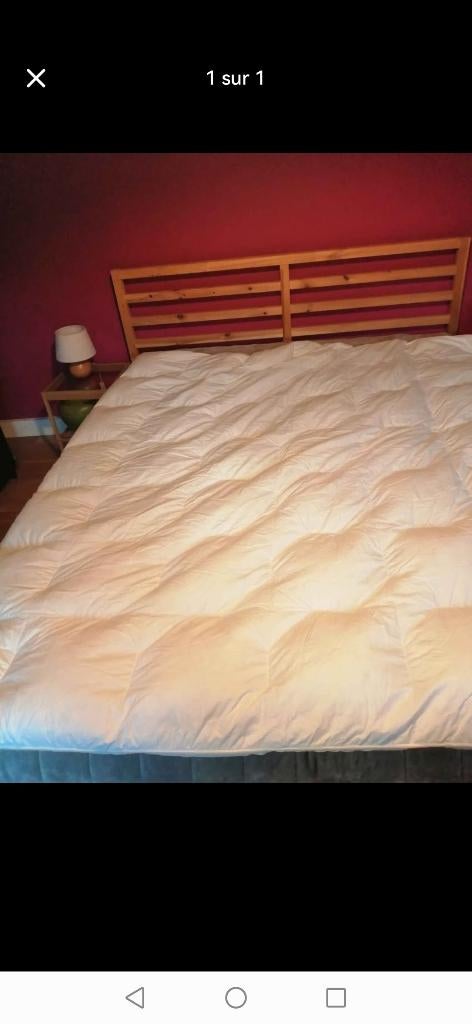 Couette 200 x 200 plumes, Comme neuf, Enlèvement, Couverture ou Couette, Blanc