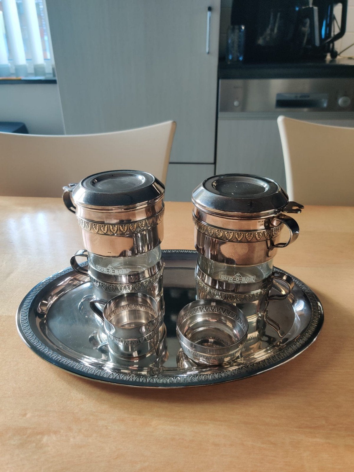 verzilverd koffie set en wijnkoeler, Antiek en Kunst, Ophalen