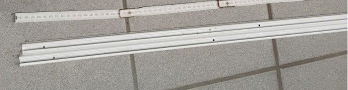 Gordijnrails alu wit 2 x 2 m, Ophalen, Overige materialen, Gebruikt, Wit
