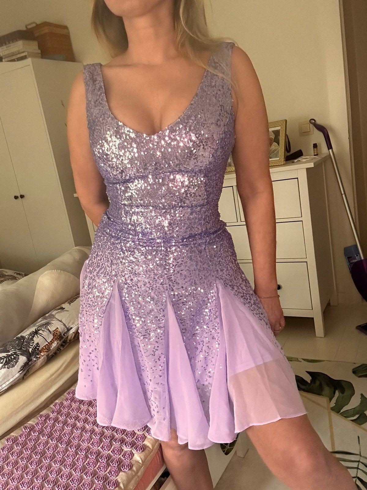 Goddiva kleedje jurk 36 (8), Kleding | Dames, Verzenden, Paars, Nieuw, Cocktailjurk
