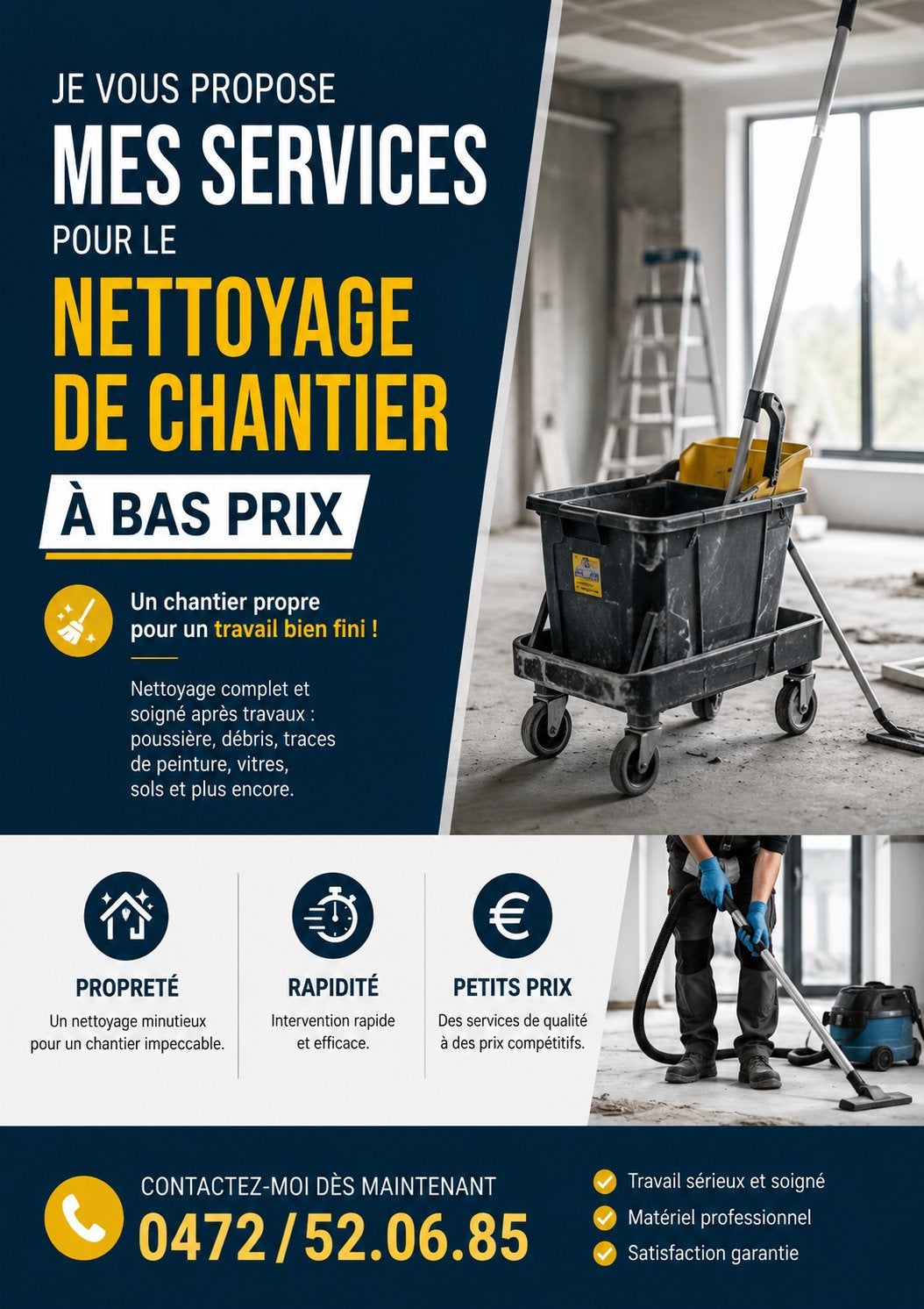 Nettoyage chantier travaille, Bricolage & Construction, Enlèvement, Comme neuf