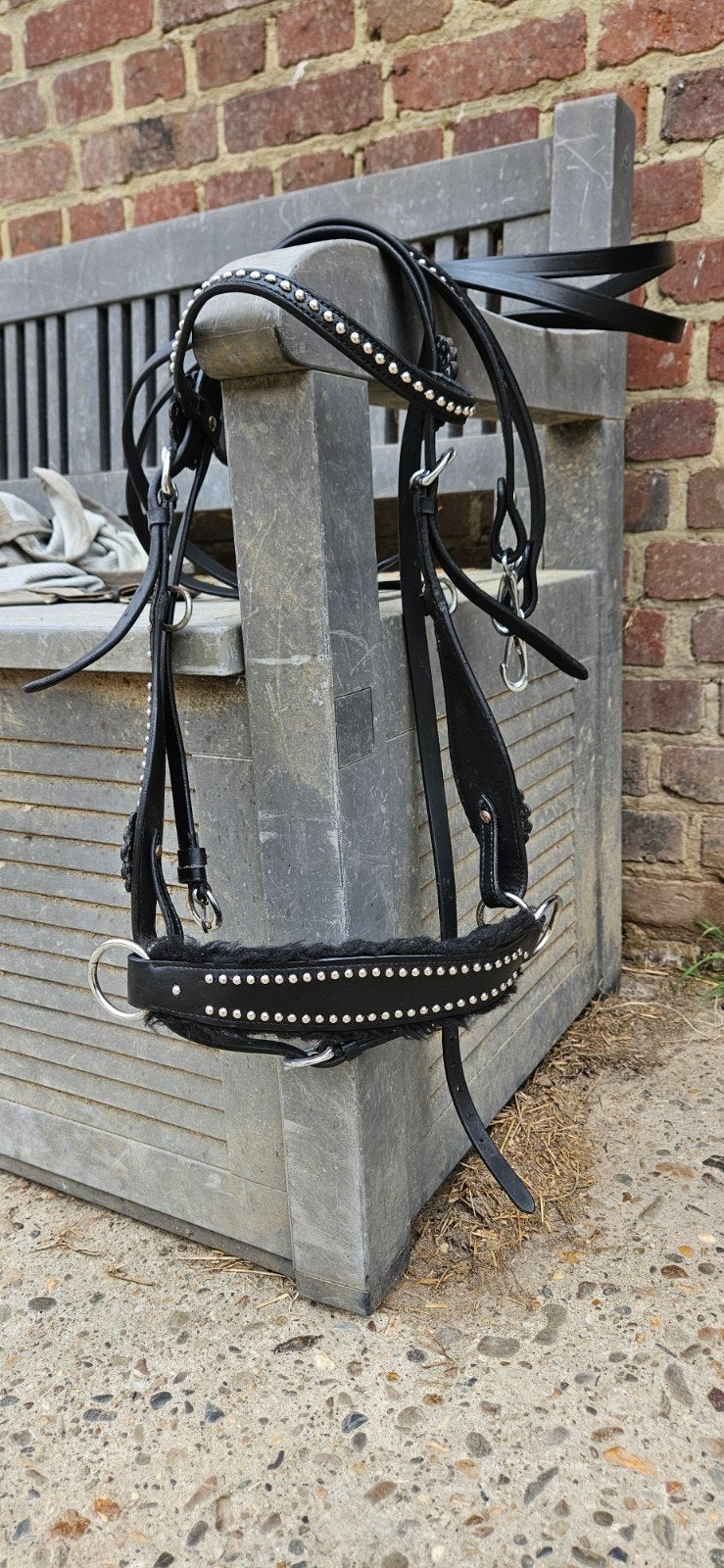 Westernhoofdstel, Verzenden, Zwart, Inclusief teugels, Bit