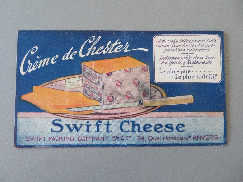 oude buvard vloeipapier Creme de Chester Swift Cheese Anvers, Collections, Marques & Objets publicitaires, Enlèvement ou Envoi