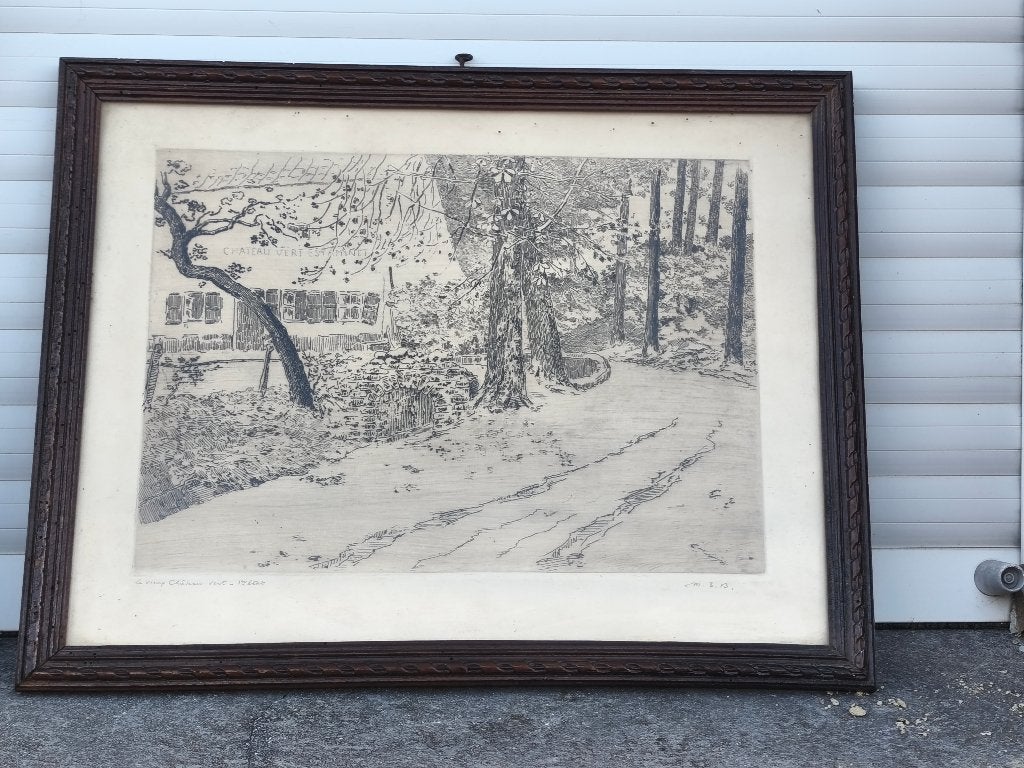 Gravure monograme  Maurice Émile blieck, Ophalen of Verzenden, Gravure