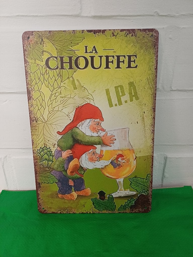Chouffe IPA metalen plakaat mancave tuin garage, Verzenden