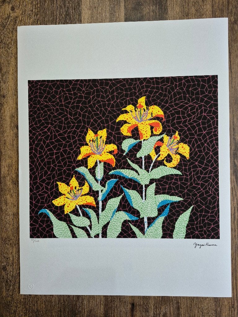 Yayoi Kusama Litho 50x65 cm handtekening druk & certificaat, Antiek en Kunst, Ophalen of Verzenden