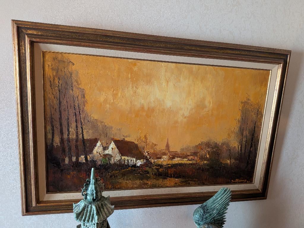 Schilderij Juul Keppens 1980 - 145x95 - Landschap, Antiek en Kunst, Kunst | Schilderijen | Klassiek, Ophalen