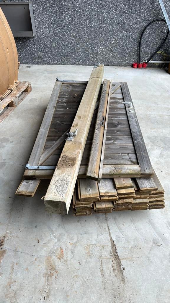 Mooie tuinpoort, Ophalen, 150 tot 200 cm, Zo goed als nieuw, Draaipoort