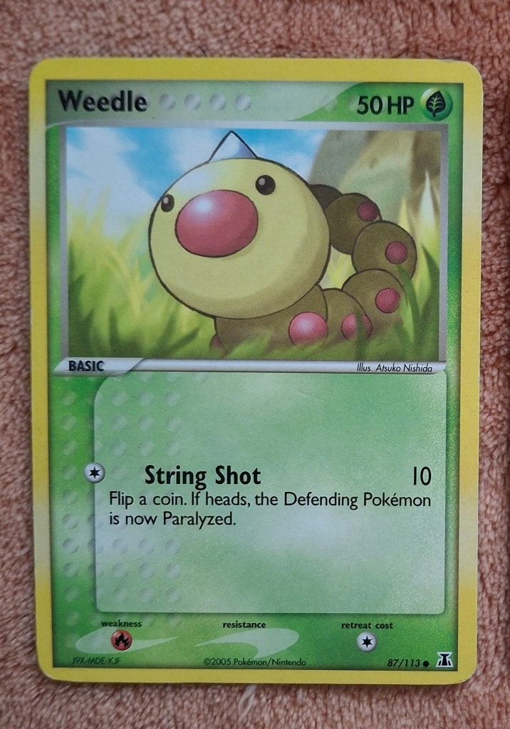 Weedle 87 Ex Delta Species Pokémon kaart te ruim, Enlèvement ou Envoi, Comme neuf, Plusieurs cartes, Foil