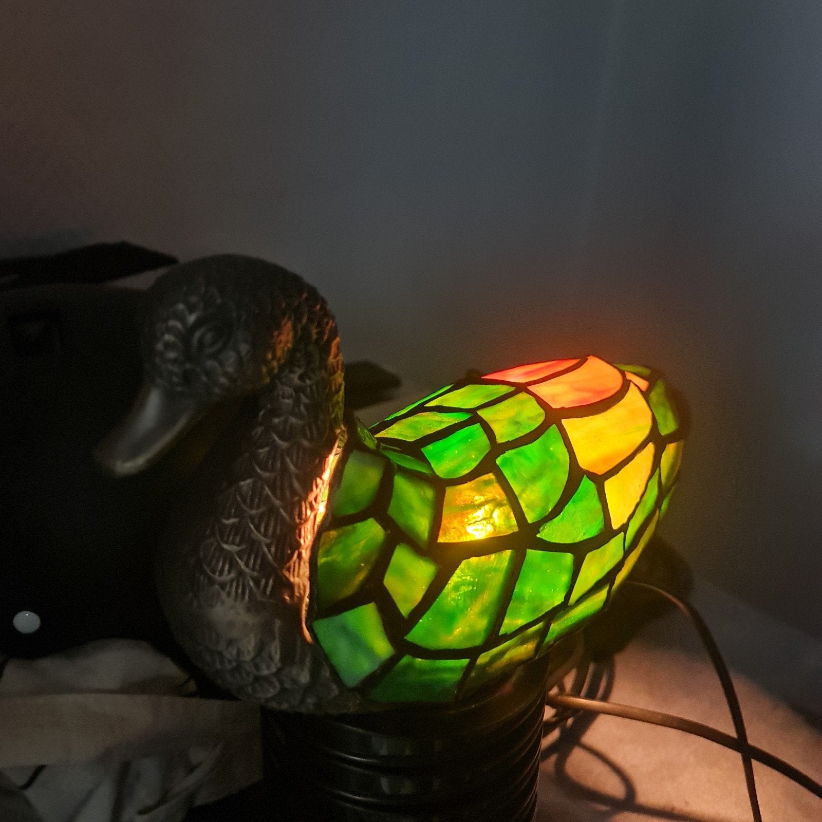 lampe vintage en forme de
canard style Tiffany, Antiquités & Art, Enlèvement ou Envoi