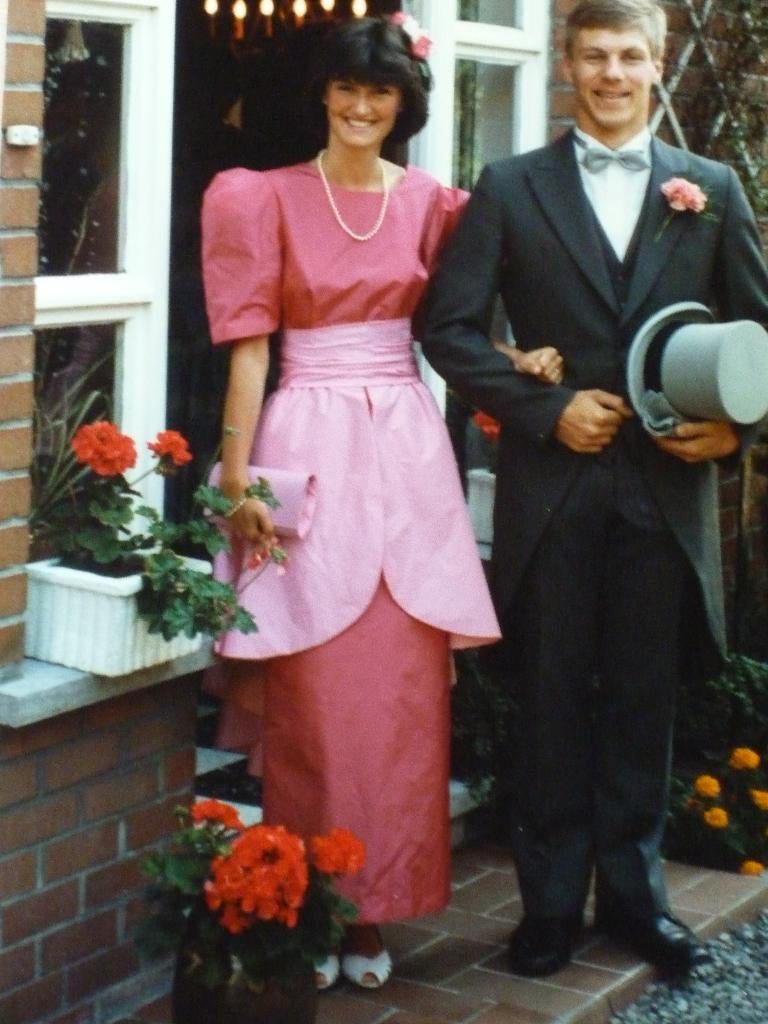 Avondjurk in Natuurzijde, Robe de gala, Enlèvement ou Envoi, Rose, Taille 36 (S)