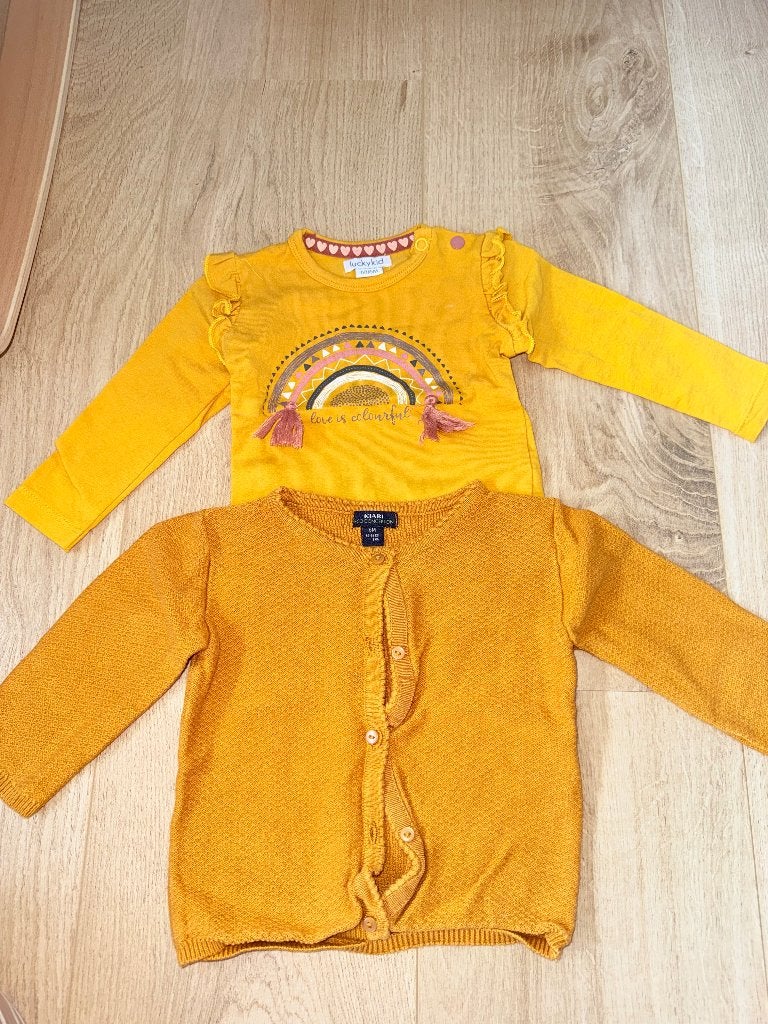 Ensemble Kiabi/Lucky Kid blouse  et gilet jaune, Enfants & Bébés, Enlèvement ou Envoi, Ensemble, Fille, Neuf