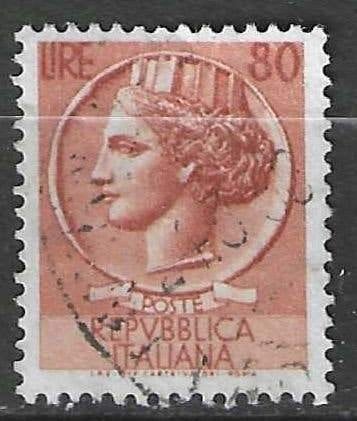 Italie 1955/1960 - Yvert 719 - Munt van Syracuse - 80 l (ST), Verzenden, Gestempeld