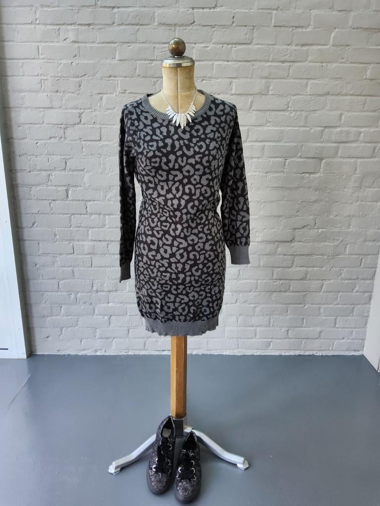 Leuke jurk met luipaardprint, Ophalen of Verzenden, Knielengte, Maat 36 (S), Gedragen