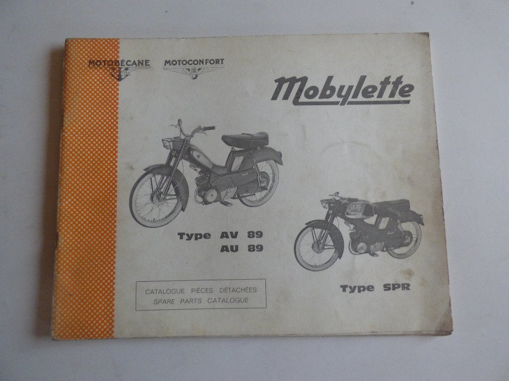 MOTOBECANE MOBYLETTE TYPE AV89 & AU89 & SPR ONDERDELENLIJST, Ophalen of Verzenden, Gebruikt