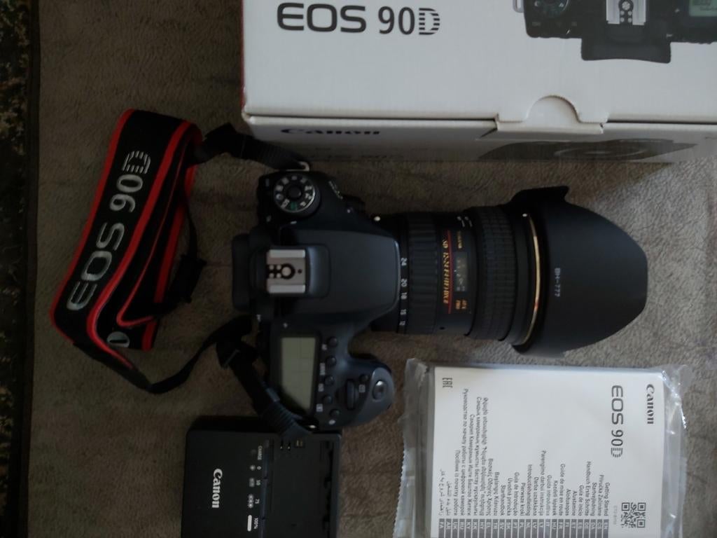 Canon EOS 90D avec objectif Tokina AF 12-24 mm f/4, chargeur, Enlèvement ou Envoi, Canon