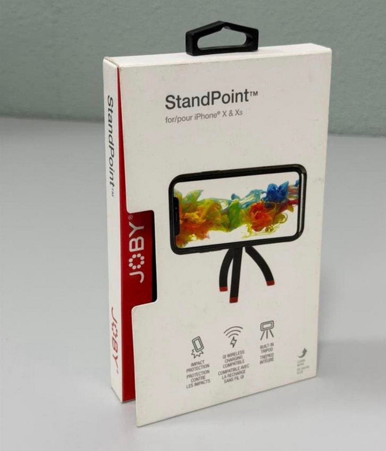 Étui Joby StandPoint iPhone X/XS avec pied trépied — Nouveau, Télécoms, Enlèvement ou Envoi, Neuf, Chargement sans fil, IPhone X
