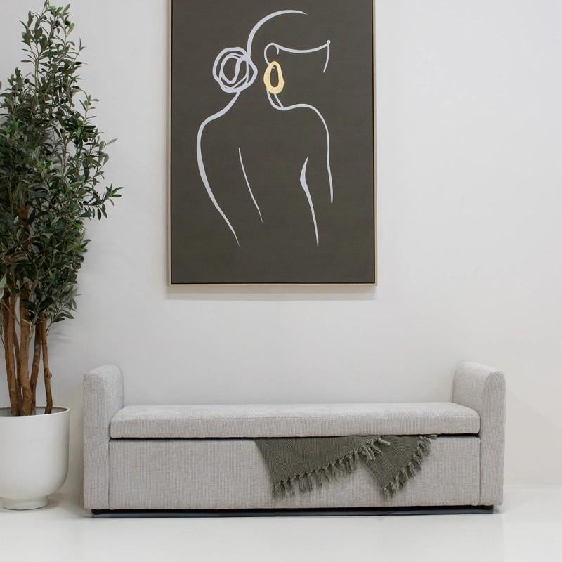 Scandinavisch opbergbankje, Tissus, Moins de 75 cm, 150 à 200 cm, Scandinavisch