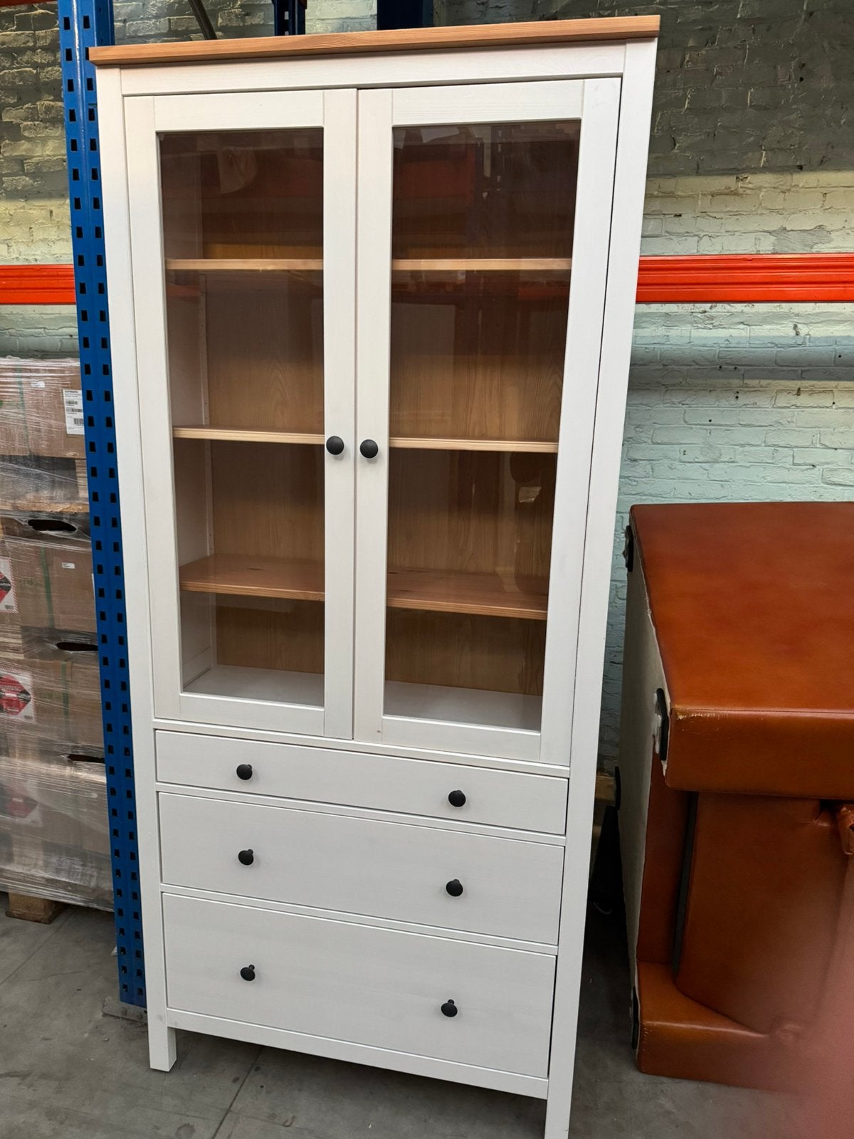 Armoire vitrée, Enlèvement ou Envoi, Comme neuf, Pin