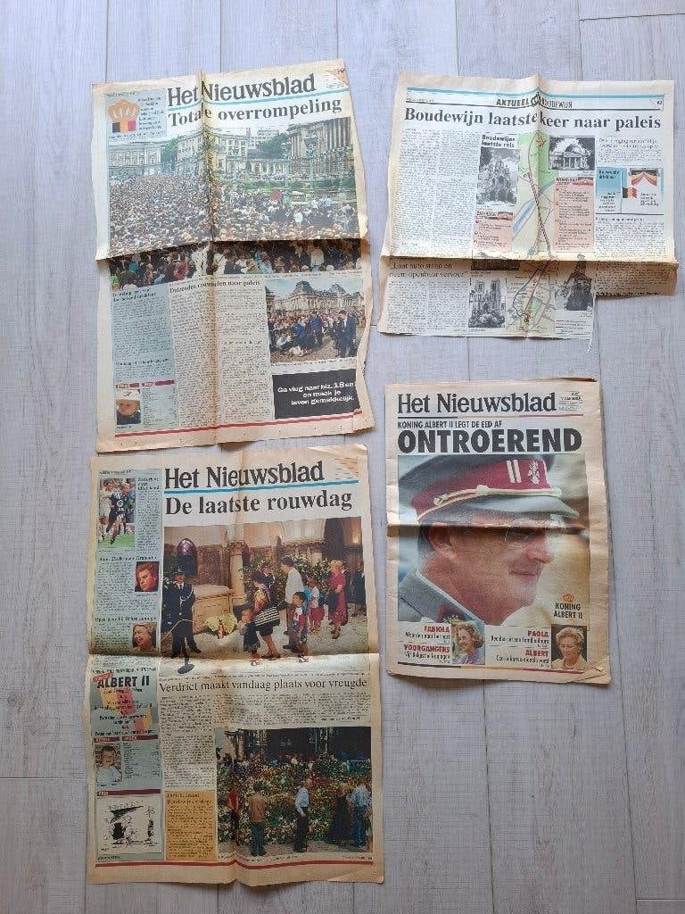 Mort du roi Baudouin : articles de journaux, Collections, Enlèvement ou Envoi, Autres types