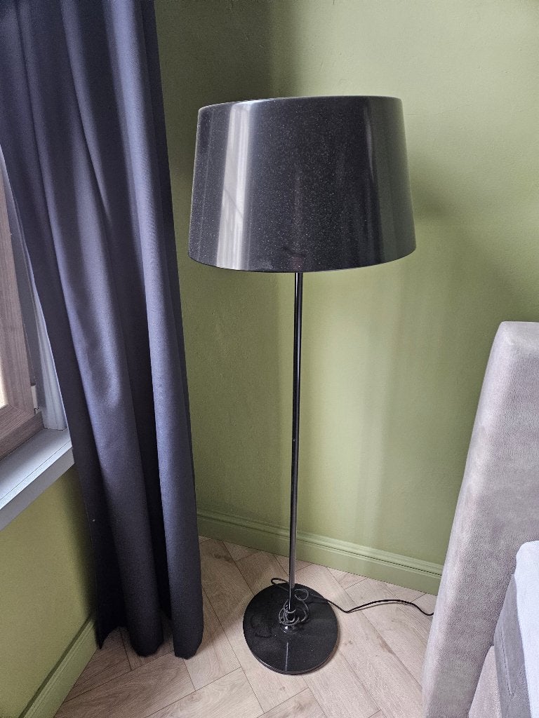 lampe sur pied - noir/métal - hauteur 150 cm, Comme neuf, Enlèvement, E27 (grand), 100 à 150 cm