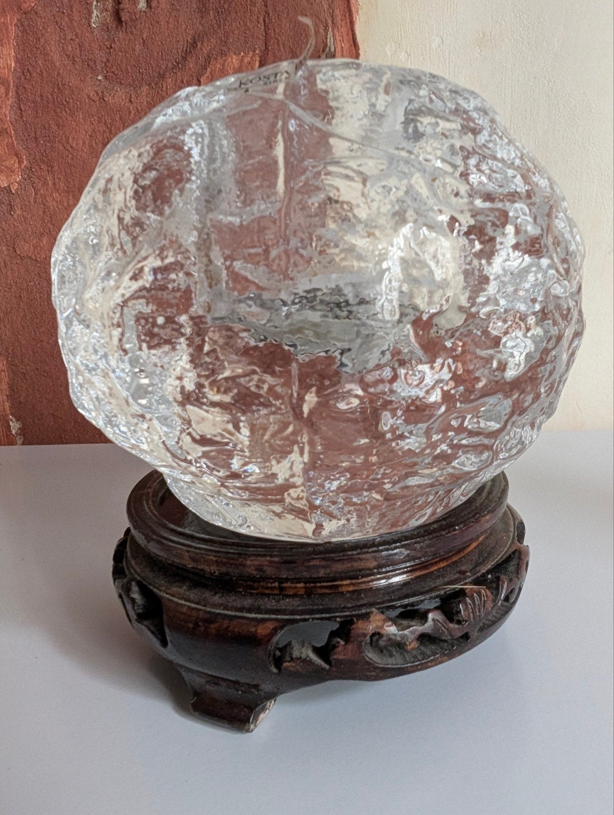 Kosta Boda art glazen kaarshouder (Zweden) - Snowball model, Ophalen