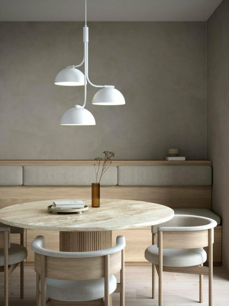 TULLIO 3-lamps Metal White design hanglamp DFTP E14 3x25W, Huis en Inrichting, Lampen | Hanglampen, Ophalen, 50 tot 75 cm, Nieuw
