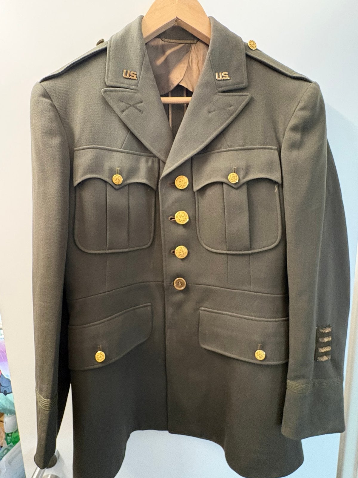 Veste de sortie officier us ww2, Collections, Enlèvement ou Envoi, Armée de terre, Vêtements ou Chaussures