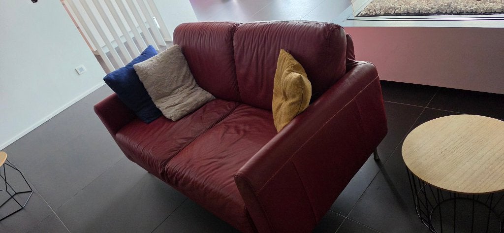 Gratis :leren zetel, Maison & Meubles, Canapés | Salons, Enlèvement, Utilisé, Banc d'angle