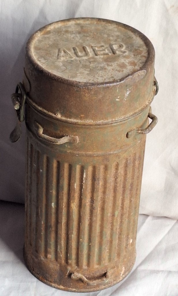 Boîte de masque à gaz allemande ww2 Auer, Collections, Enlèvement ou Envoi, Armée de terre, Autres types