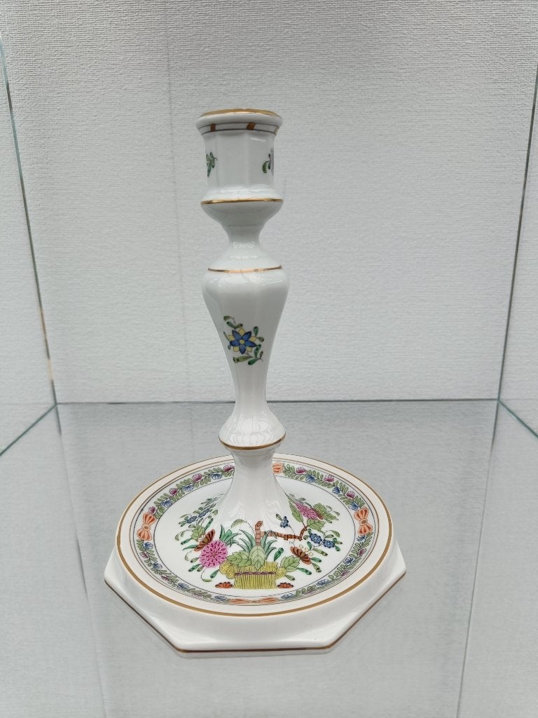 Herend porseleinen kandelaar. Motief: Fleur des Indes., Ophalen of Verzenden