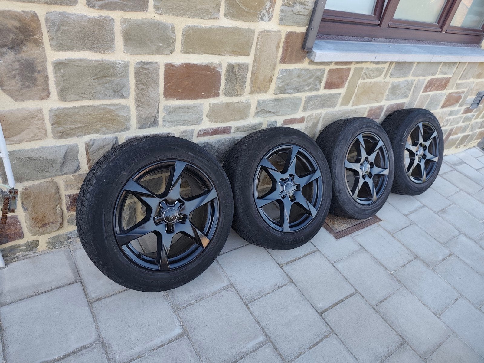 jantes alu 17", Enlèvement, Utilisé, Pneus hiver, 215 mm