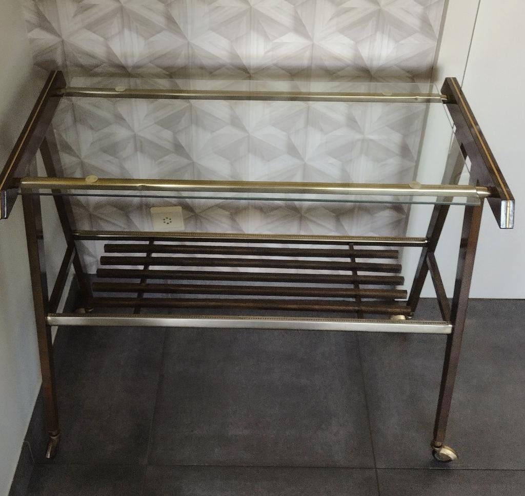 Table d'appoint vintage Zuenelli des années 1960, Vintage jaren 60, Comme neuf, Enlèvement, 75 cm ou plus