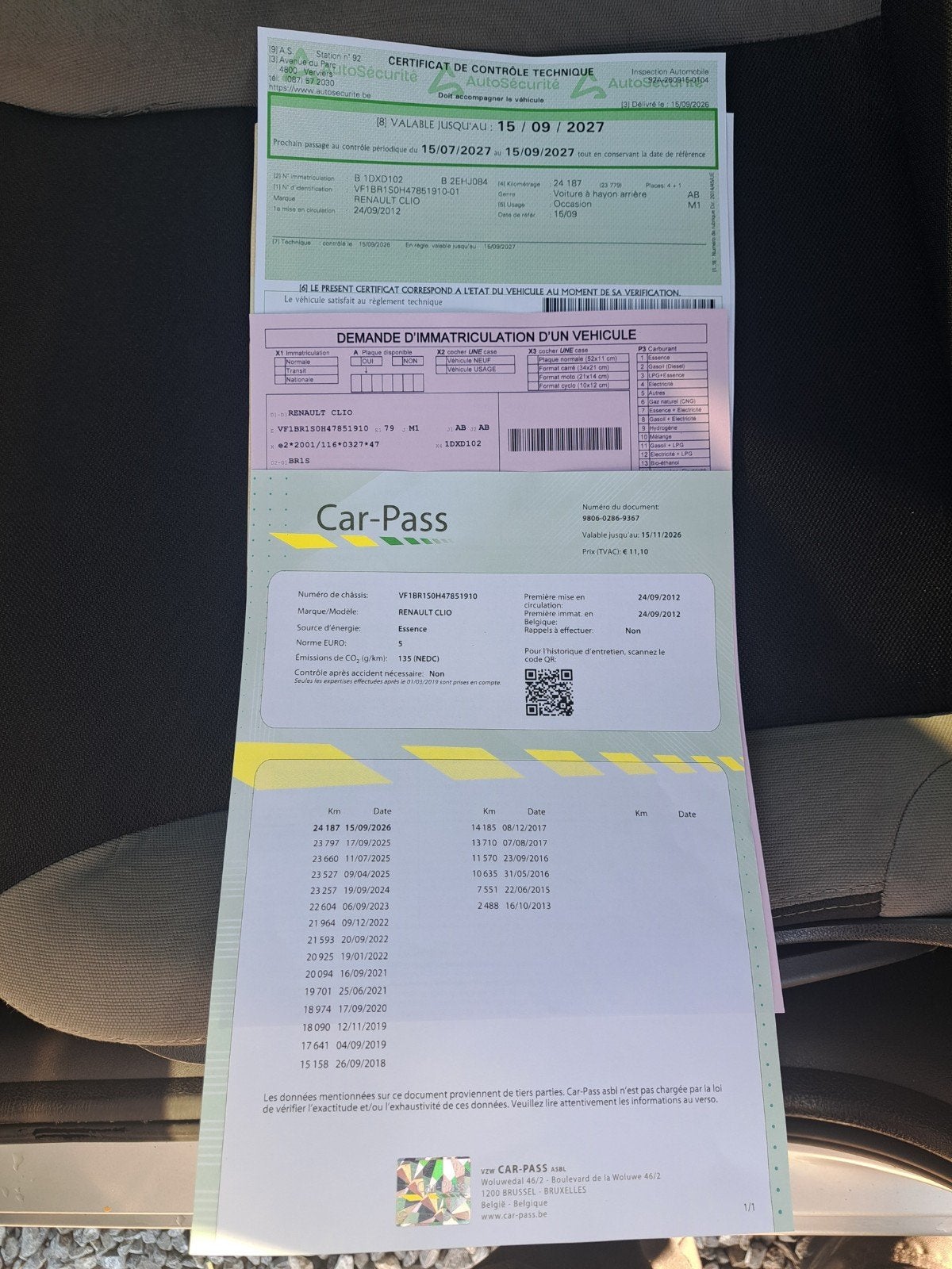 Renault clio 1.2i 2012 24000km️prêt a immatriculer., Achat, Boîte manuelle, 5 portes, 5 places