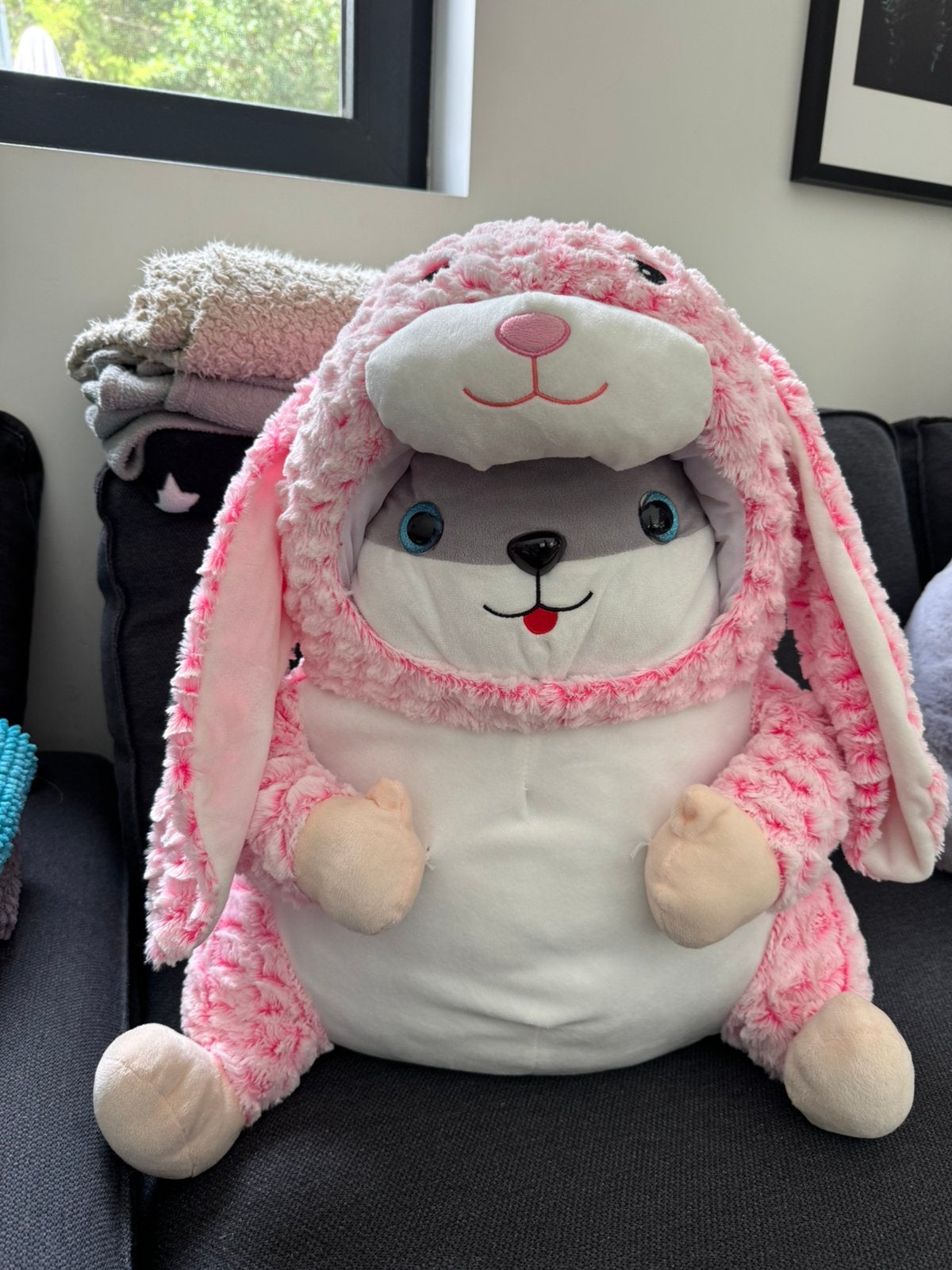 Peluche lapin rose (+- 50 cm ), Enfants & Bébés, Jouets | Peluches, Enlèvement, Comme neuf, Rose, Lapin