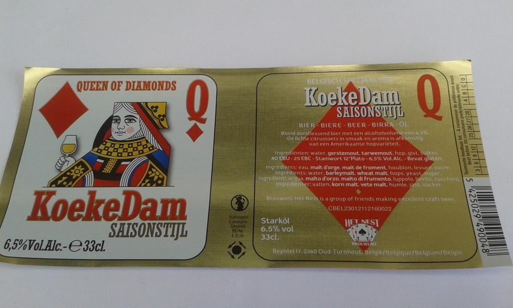 Étiquette de bière « KoekEdam » (br. Le Nid), Enlèvement ou Envoi, Neuf