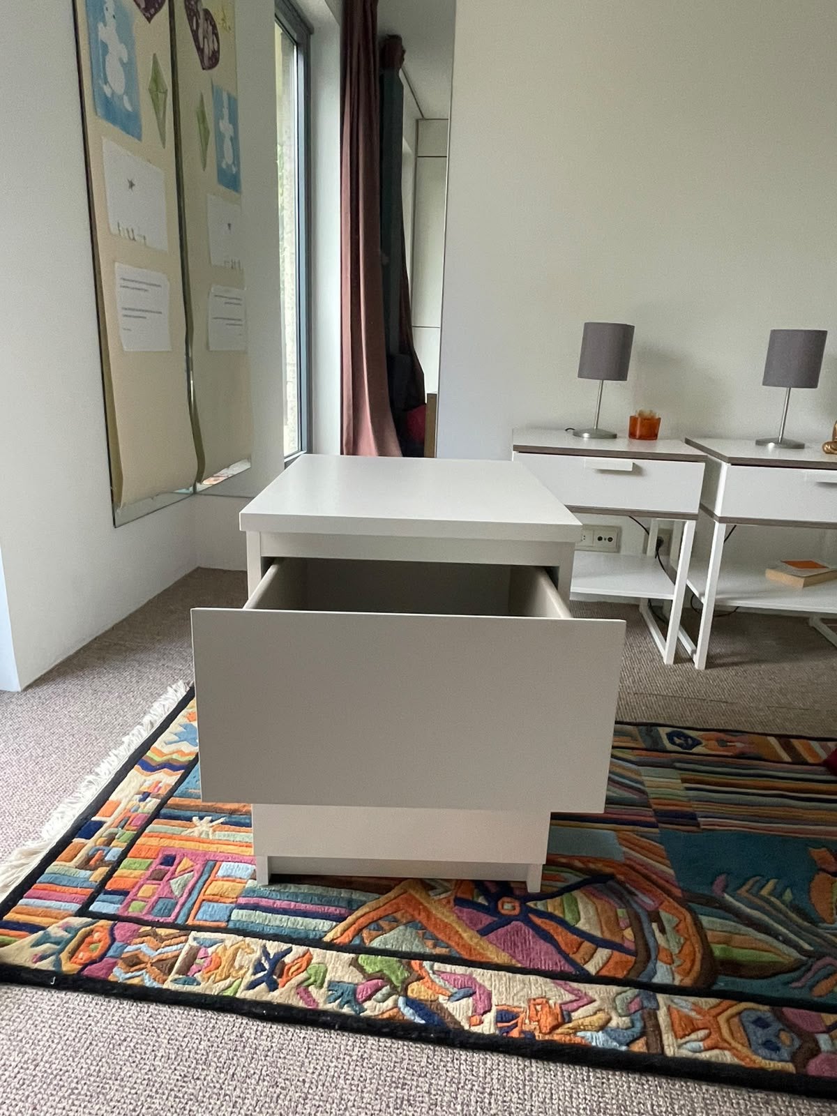 IKEA MALM wit nachtkastje met 2 laden uit 2021, Ophalen, Gebruikt