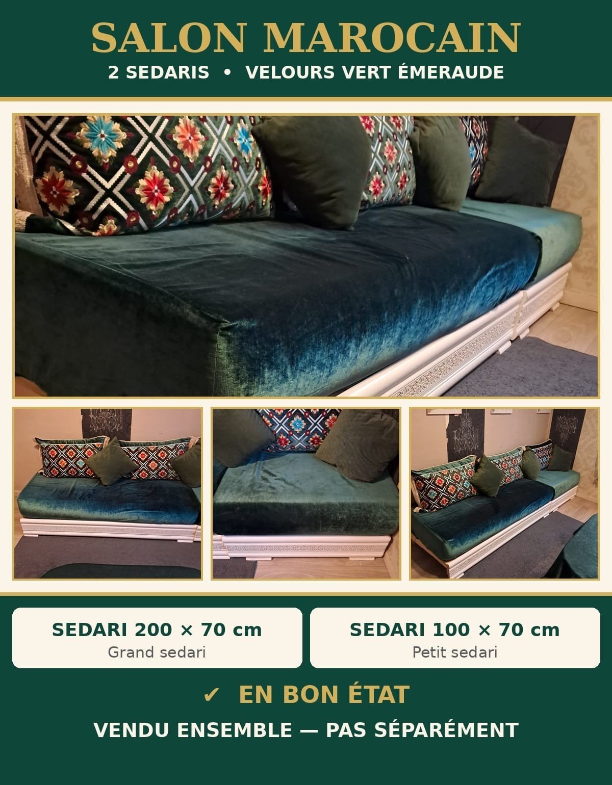 salon marocain, Enlèvement, Comme neuf, Salon marocain