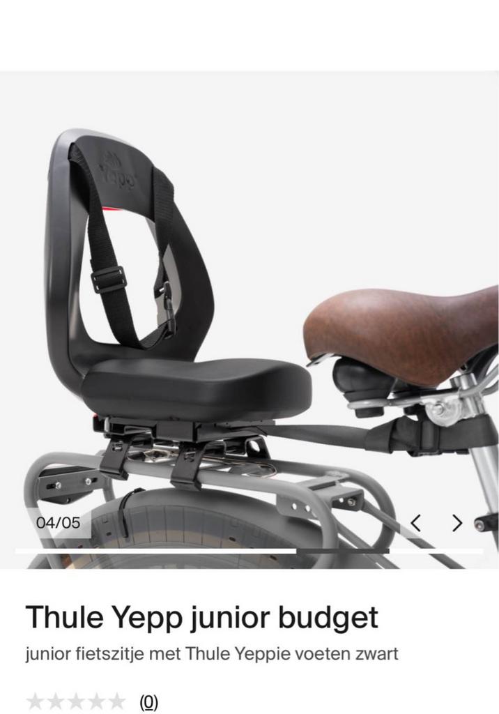 Thule Yepp junior fietsstoel, Ophalen of Verzenden, Zo goed als nieuw, Voetsteuntjes