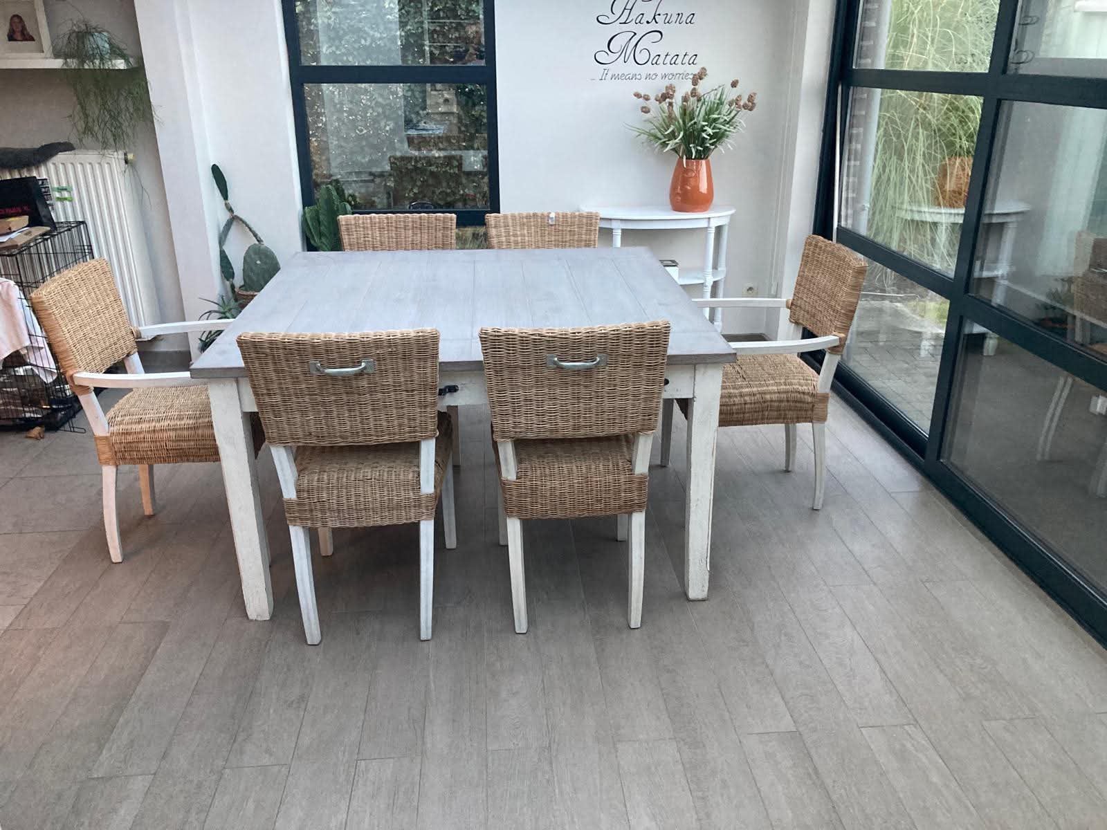 Rivièra maison tafel met stoelen, Huis en Inrichting, Ophalen, Zo goed als nieuw