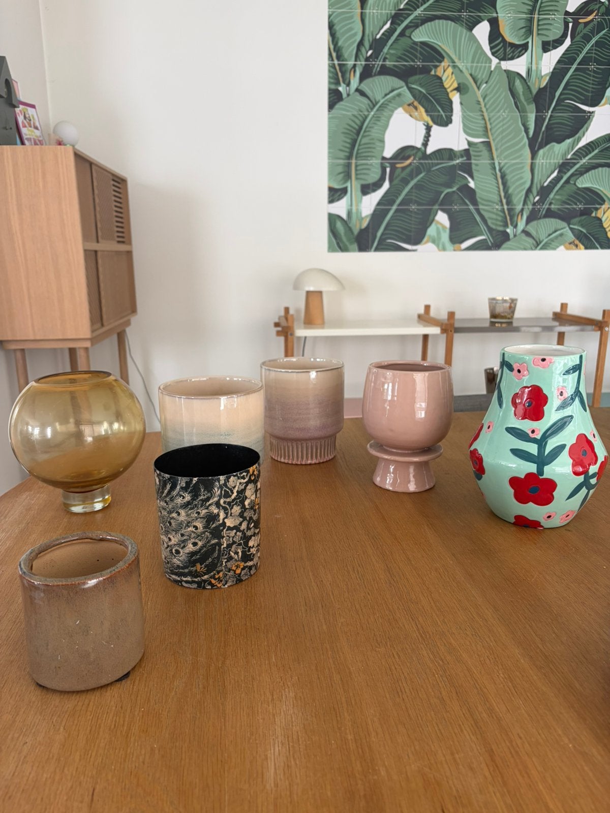 Set van 6 dekselpotten en 1 kaarshouder Bolia design, Tuin en Terras, Ophalen of Verzenden, Zo goed als nieuw