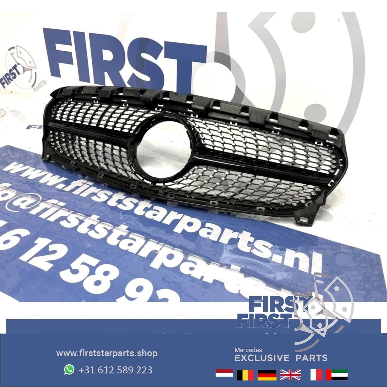 W117 C117 X117 CLA DIAMOND GRIL ZWART Mercedes A1178881160 O