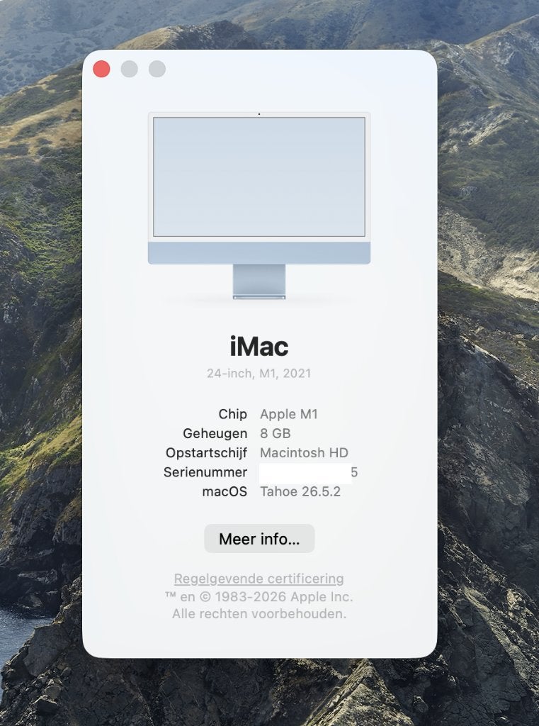 Apple iMac 24" - 8 Go - 256 Go SSD - Bleu, 256 GB, 24", IMac, Comme neuf