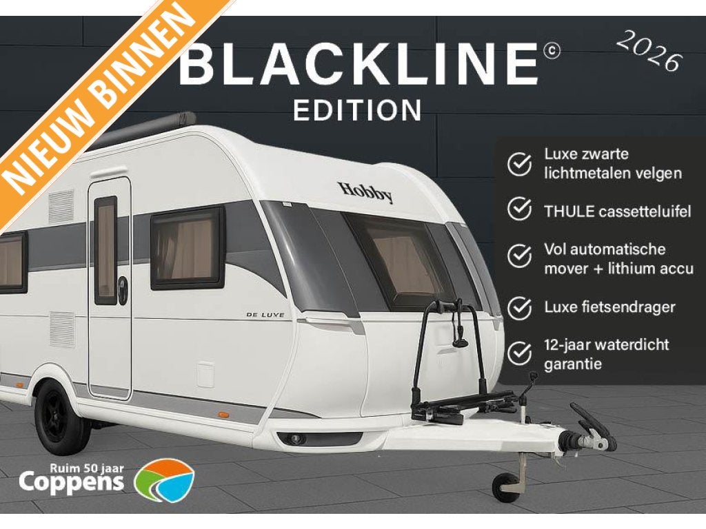 Hobby De Luxe 540 UL 2026 BLACKLINE ACTIE!, Caravans en Kamperen, Caravans, Rondzit, Hobby, Schokbreker, 6 tot 7 meter