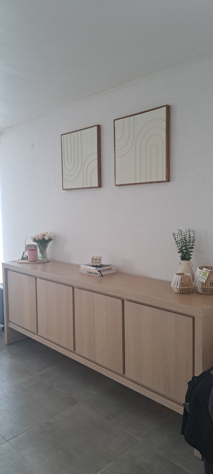 Buffet moderne - 100 % chêne massif, Avec porte(s), 25 à 50 cm, 200 cm ou plus, Enlèvement