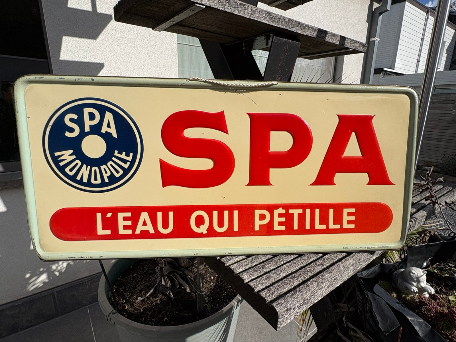 Panneau publicitaire Spa Monopole des années 1930, Collections, Enlèvement ou Envoi, Panneau publicitaire