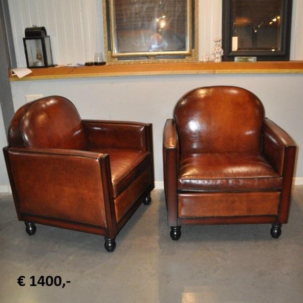 Inrichting met schapenleren fauteuils van Lounge Atelier, Ophalen, Zo goed als nieuw, Leer