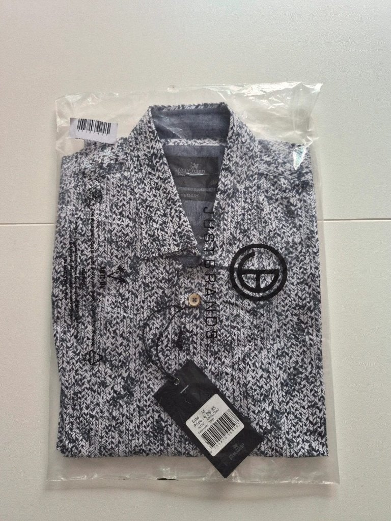 Vanguard | polo lange mouwen | wit > zwart > groen | M, Vêtements | Hommes, Neuf, Enlèvement ou Envoi, Taille 48/50 (M), Vanguard