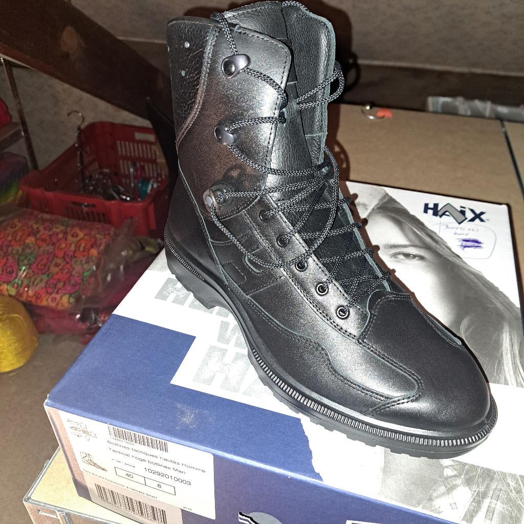 Haix, lederen, zwarte, nieuwe hoge boot , maat 40, Ophalen of Verzenden, Nieuw, Zwart